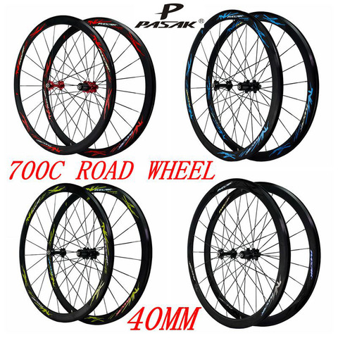 Roue de bicyclette de route 700C en aluminium super légère, à quatre rayons plats, 40 jantes 3.0, avec F/V ► Photo 1/6