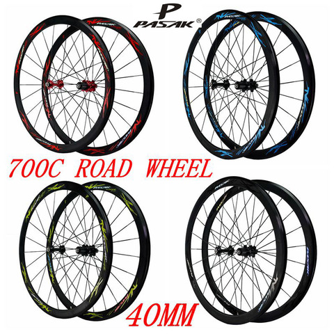 Roue de bicyclette de route 700C en aluminium super légère, à quatre rayons plats, 40 jantes 3.0, avec F/V ► Photo 1/6