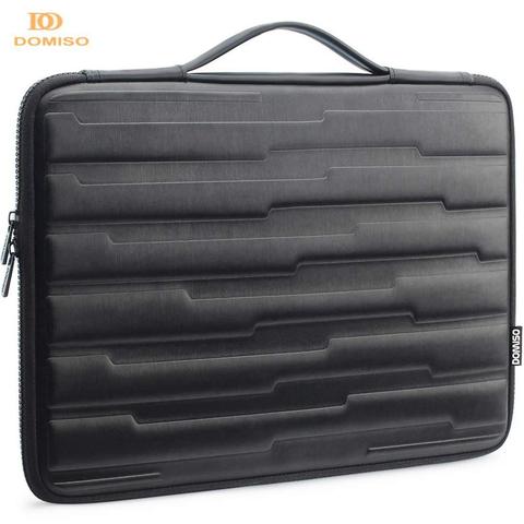 DOMISO – sac pour ordinateur portable 10 13 14 15.6 pouces, résistant aux chocs, avec poignée, étui de protection Compatible avec Macbook Dell HP Lenovo noir ► Photo 1/6