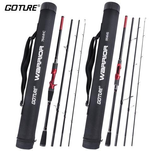 Goture – canne à pêche Spinning et Casting Portable en Fiber de carbone, avec Tube, 4 sections, 2.7M, 2.4M, 2.28M ou 2.13M ► Photo 1/6