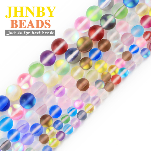 JHNBY – perles rondes en pierre naturelle Labradorite, 6/8/10MM, pour la fabrication de bijoux, bracelets, DIY ► Photo 1/6