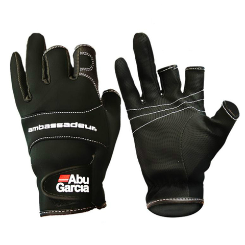 Gants de pêche en cuir ABU Garcia, antidérapants, coupe à trois doigts, pour l'extérieur, sport, sans doigts, nouveauté 2022 ► Photo 1/5