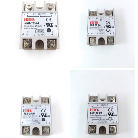 Relais Statique SSR-10DA SSR-15DA SSR-25DA SSR-40DA SSR-50DA SSR-60DA SSR-75DA SSR-80DA SSR-90DA 3-32V DC À 24-380V AC ► Photo 1/6