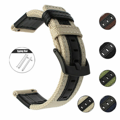 20mm 22mm bracelet de montre pour Samsung galaxy montre 46mm 42mm Nylon bracelet de montre en cuir pour Huawei montre GT 2 pour Huawei montre GT 2e ► Photo 1/6