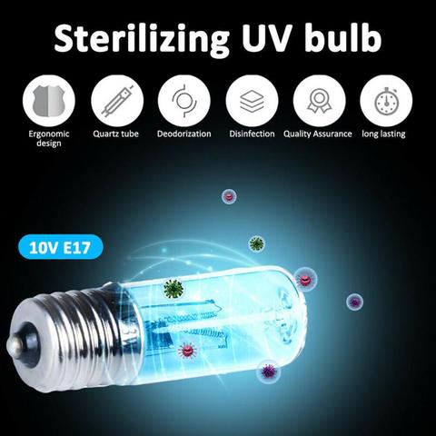 Lampe à vis à Ozone Ultraviolet E17, Tube à Quartz germicide, lumière de désinfection pour maison et bureau, stérilisateur UVC, stérilisation des acariens ► Photo 1/6