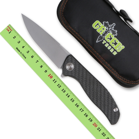 Green pine – couteau pliant personnalisé F95 en Fiber de carbone TC4, manche en titane, Camping en plein air, couteau à fruits tactique EDC, outils de chasse ► Photo 1/6