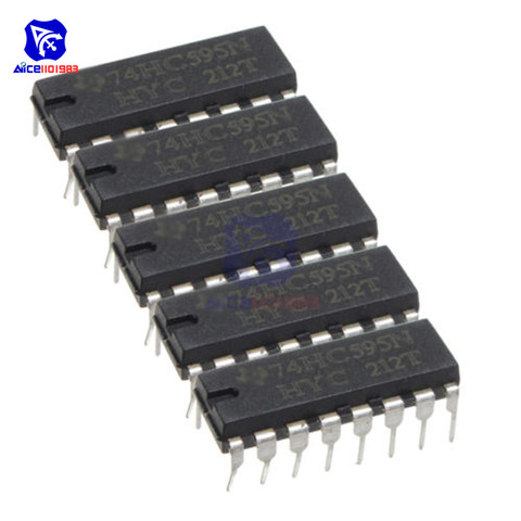 Diymore – lot de 5 puces IC pour registre à décalage, circuit intégré Original, SN74HC595N, HC595 DIP-16 8 Bit ► Photo 1/3