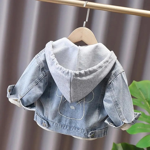 Garçons Veste Bébé Filles Veste En Jean Jeans 2022 Printemps Automne Enfants Manteau a Capuche Détachable Veste Fille Couche De Finition Pour Les Enfants ► Photo 1/6