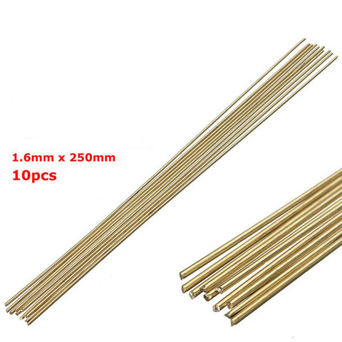 10 pièces/lot baguettes de soudure 250mm x 1.6mm or Sifbronze brasage baguettes de soudeur laiton K or platine bijoux pour outils de soudage ► Photo 1/6