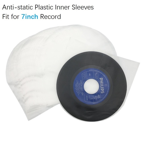 25 manchons intérieurs en vinyle plastique Anti-statique de 3 Mil pour enregistrement 7 ''à 45 tr/min ► Photo 1/4