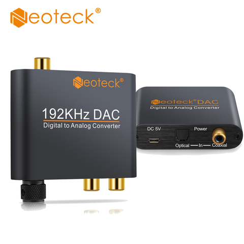 Convertisseur Audio Neoteck DAC Coaxial optique vers RCA 2.1CH Toslink vers convertisseur Audio analogique RCA avec contrôle du Volume pour ampli ► Photo 1/6