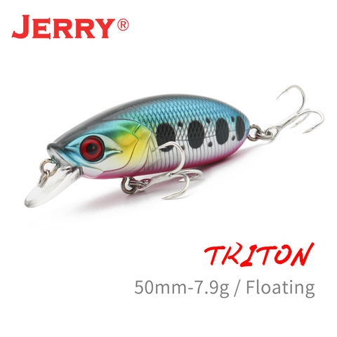 Jerry Triton wobbler appât à manivelle leurre de pêche basse tête de serpent eau douce eau salée appât dur 50mm cliquetis appât artificiel ► Photo 1/6