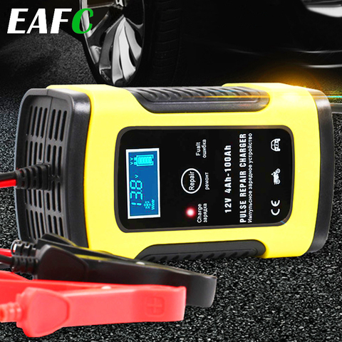 Chargeur de batterie de voiture et de moto 110/220V vers 12V, 6A, recharge rapide automatique, alimentation, pour batterie sèche à l'acide et au plomb, écran LCD ► Photo 1/6