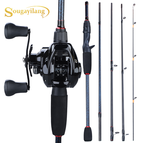 Sougayilang – canne à pêche Casting de 1.8 à 2.4m, Combo, Portable, 5 sections, avec moulinet 12 + 1BB, Ratio 7.0:1 ► Photo 1/6