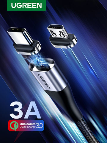 Ugreen – câble magnétique 3A Micro USB/type-c pour recharge rapide et données, cordon de chargeur usb-c aimanté pour téléphone Samsung/Xiaomi ► Photo 1/6