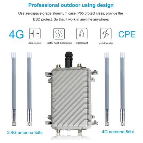 Routeur Wifi sans fil 4G LTE, point d'accès, étanche AP, carte Sim, port RJ45 CPE, répéteur pour extension de Modem ► Photo 1/6