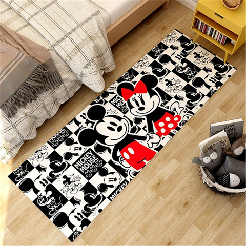 Tapis de jeu 3D Mickey Minnie, moquette de chambre à coucher décorative pour chambre d'enfants, tapis Pastoral pour salon, 160x60cm ► Photo 1/6