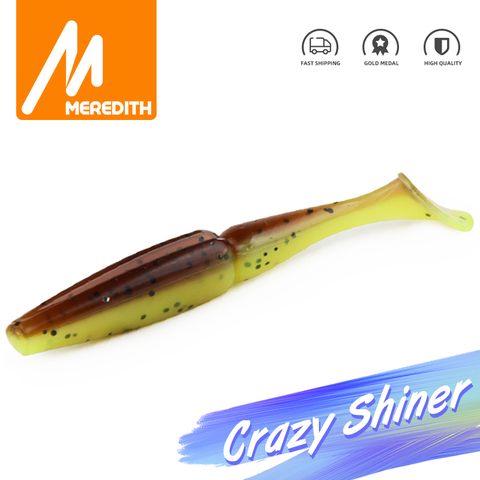 MEREDITH – Leurre Crazy Shiner en Silicone Souple, appât artificiel idéal pour la pêche à l'alose, 70/90/110/130mm ► Photo 1/6