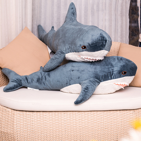 1pc 80-140CM taille géante populaire requin en peluche jouets Simulation requin poupées peluche doux Animal lecture oreiller coussin pour bébé enfants ► Photo 1/6