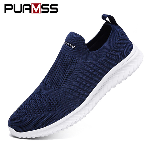 Hommes vulcaniser chaussures maille hommes chaussures léger confortable hommes baskets 2022 automne mode sans lacet chaussures plates hommes mocassins ► Photo 1/6