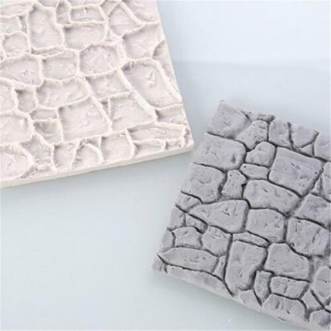 Outil de décoration en forme de Grain | Ligne de mur de pierre à Cobble, Silicone impression tapis de Texture sucre, artisanat gâteau Fondant, moule en argile ► Photo 1/6