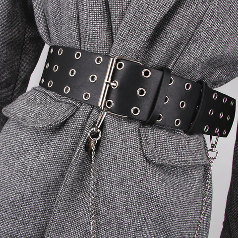 Ceinture corset large pour femmes, grande taille, style gothique punk, avec œillet, pour hommes ► Photo 1/6