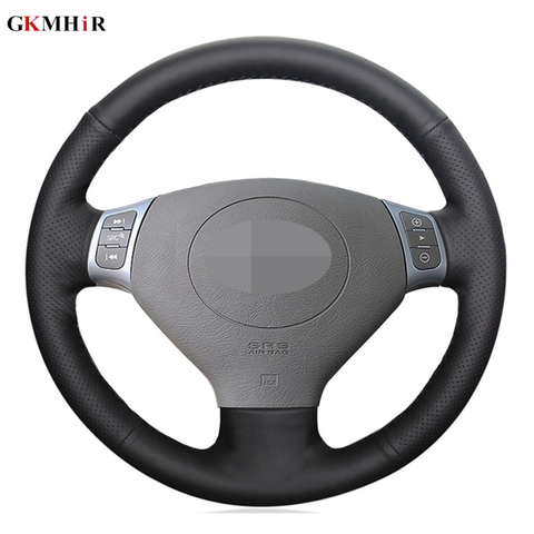 Housse de volant de voiture en cuir artificiel noir cousu à la main, bricolage pour Chery Tiggo 2007 – 2010 QQ3 2006 – 2012 A1 2011 ► Photo 1/6