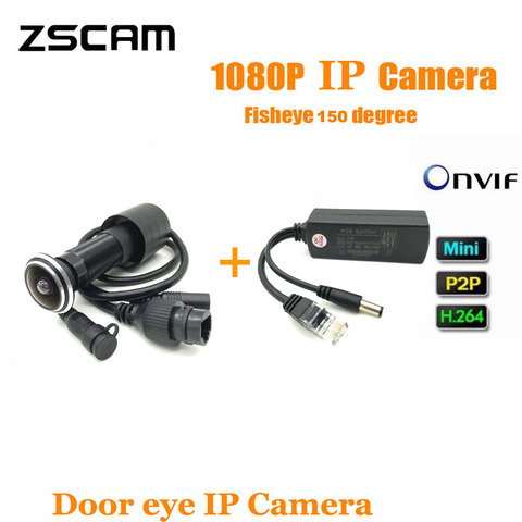 XMEye HD 2MP 1080P porte intérieure oeil trou IP maison sécurité Poe caméra P2P capteur de mouvement filaire vidéo Onvif judas RTSP Cam ► Photo 1/6