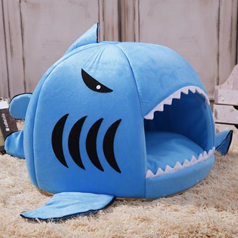 Maison pour chien requin lavable maison lit pour animaux de compagnie requin chien lit chat lits & tapis maison couchage canapé-lit amovible coussin S/M pour chien chat ► Photo 1/6