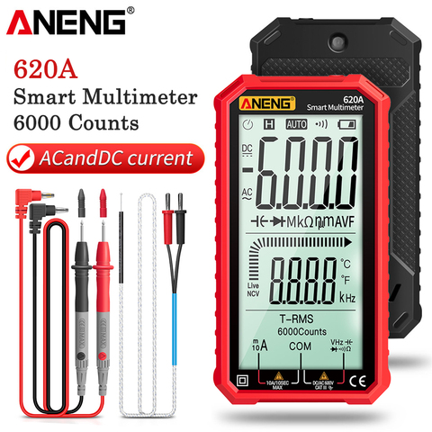 Les testeurs intelligents de Transistor de multimètre d'aneng 620A 6000 compte la vraie résistance électrique automatique de Temp de mètre de capacité de RMS ► Photo 1/6