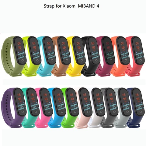 Coloré mi bande 4 accessoires pulseira miband 4 sangle de remplacement silicone bracelet pour xiaomi mi4 bracelet intelligent bracelet ► Photo 1/6