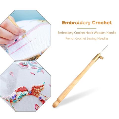 Crochet de broderie de Tambour avec 3 aiguilles, Crochet français de broderie, Crochet perlé, Crochet artisanal de couture de Tambour ► Photo 1/6