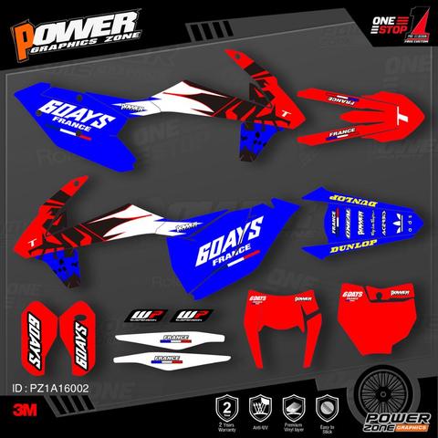 PowerZone Équipe Personnalisée Graphique Milieux Décalques Autocollants 3M Kit Pour KTM SX SXF MX 16-18 EXC XCW Enduro 17-19 125 à 500cc 02 ► Photo 1/6