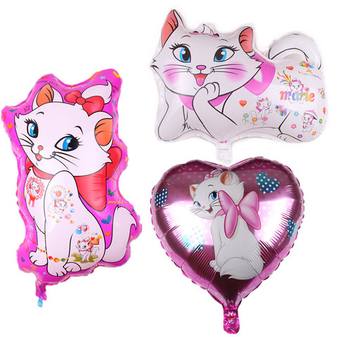 Ballons en aluminium thème Marie-chat 1 pièce, fournitures pour fête prénatale pour filles, ballons à Air, décoration pour fête prénatale, jouet pour enfants ► Photo 1/4