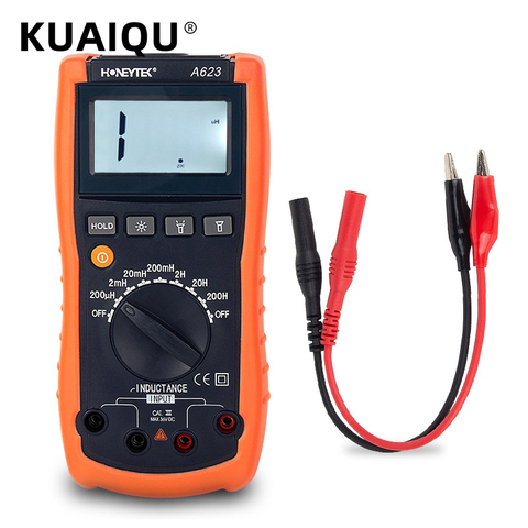 Multimètre numérique Lcr compteur d'inductance, pour Tester, ensemble de sondes et de capteurs, 200μH-200H, tenue de données A623 ► Photo 1/6