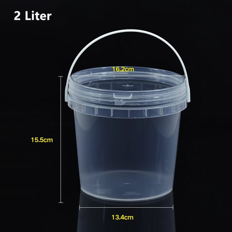 1 PIÈCES de 2L Seau en plastique De Qualité Alimentaire avec Couvercle et Poignée Étanche PP conteneur pour Huile Liquide Miel SANS BPA ► Photo 1/5