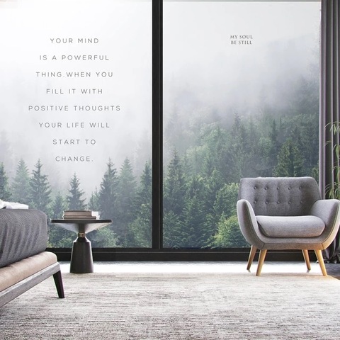 Forêt motif verre Films fenêtre autocollant électrostatique givré décor à la maison privé teinte-Film pour porte fenêtre armoire armoire ► Photo 1/6