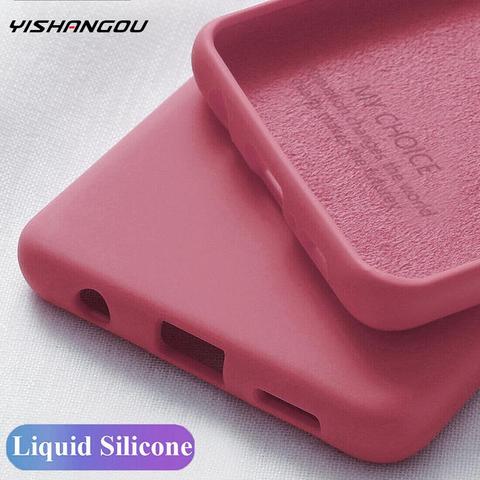 Pour Samsung A50 A70 A51 A71 S8 S9 S10E S20 FE Plus Liquide Silicone Housse Etui Souple Pour Note 8 9 Plus A20 A30 A40 S7Edge A31 A21S ► Photo 1/6