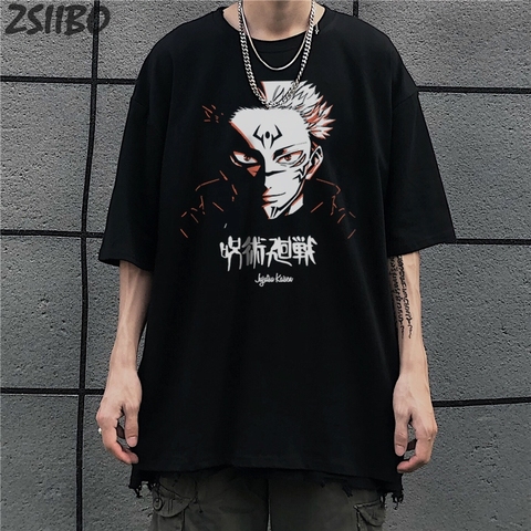 T-shirt manches courtes homme, estival et Cool, unisexe, avec dessin animé humoristique imprimé, Harajuku Jujutsu Kaisen Yuji Itadori ► Photo 1/6