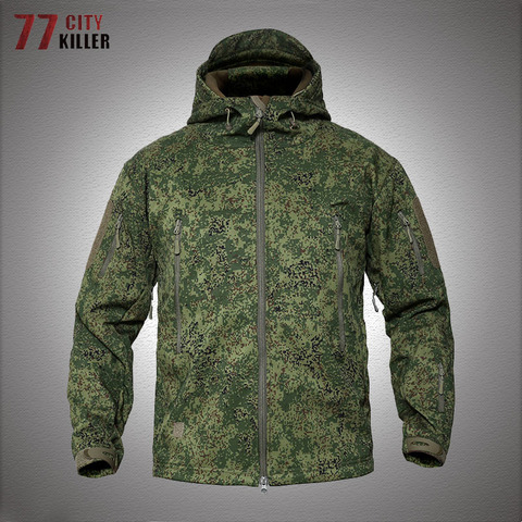 Peau de requin coquille souple vestes tactiques hommes randonnée imperméable polaire à capuche veste mâle militaire vol pilote armée champ vêtements ► Photo 1/6
