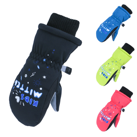 Imperméable bébé hiver ski neige moufles enfants en plein air noir bleu rose garçons filles coupe-vent chaud enfants Snowboard gants ► Photo 1/6