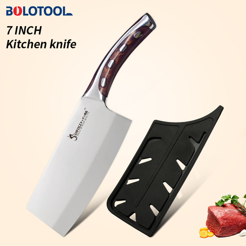 Couteau de Chef chinois en acier inoxydable, ustensile de cuisine de 7 pouces pour couper la viande et les légumes ► Photo 1/6