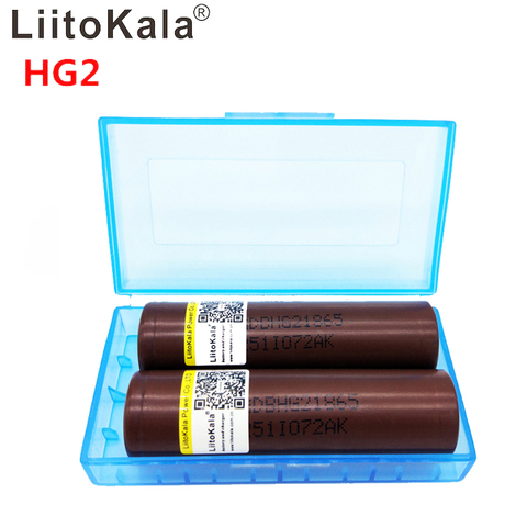 2 pcs LiitoKala D'origine HG2 2800 mah-3000 mah 3.7 V pour E-Cigarette 18650 Batterie 25A Rechargeable Haute Vidange batterie ou ou Boîte Mod ► Photo 1/6