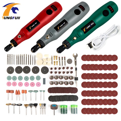 Perceuse sans fil USB, outils électriques, perceuse électrique, meulage, ensemble d'accessoires, Mini stylo de gravure sans fil pour bijoux bois outils Dremel ► Photo 1/6