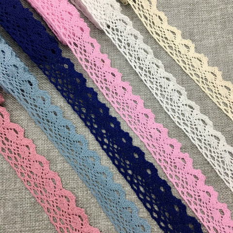 Garniture en dentelle de coton crocheté 2Yards 1-6cm, pour bricolage, couture de vêtements, accessoires de décoration de mariage, emballage Floral cadeau ► Photo 1/6