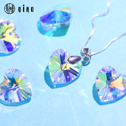 Pendentif AB en cristal de meilleure qualité, 28 pièces, perles en verre de 14mm, breloques en forme de cœur d'amour pour la fabrication de bijoux, colliers, boucles d'oreilles, gemmes DIY ► Photo 1/6