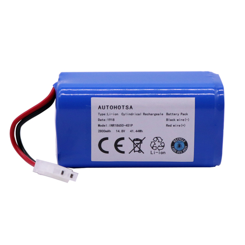 Lipo batterie Rechargeable 14.8V, 2800mAh, accessoires pour aspirateur robot Chuwi ilife A4 A4s A6 ILIFE, 18650 ► Photo 1/6