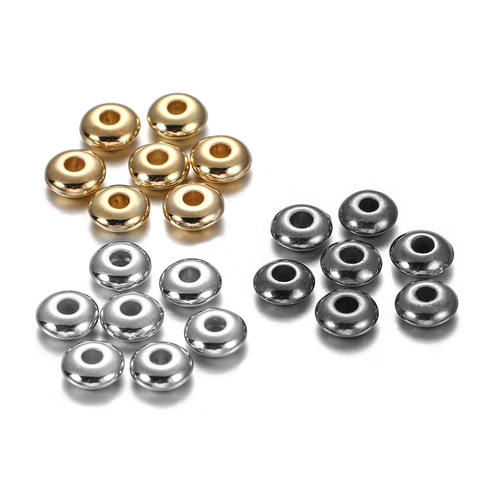 Perles d'espacement, rondes et plates, 5 6mm, pour la fabrication de bijoux, accessoires, 200 à 400 pièces/lot ► Photo 1/6