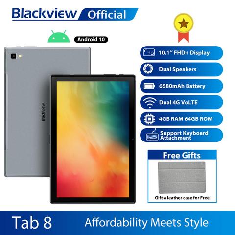 BLACKVIEW – Tab 8, 10,1 pouces Android 10.0, tablette pour appels téléphoniques, Google Play, appel 4 G, RAM 4 go, ROM 64 go, 13,0 MP, caméra arrière 6580 mAh, PC ► Photo 1/6