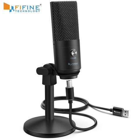 Microphone USB FIFINE pour Mac/ pc Windows, micro Vocal pour multi-usages, optimisé pour l'enregistrement, voix off, pour YouTube Skype-K670B ► Photo 1/6